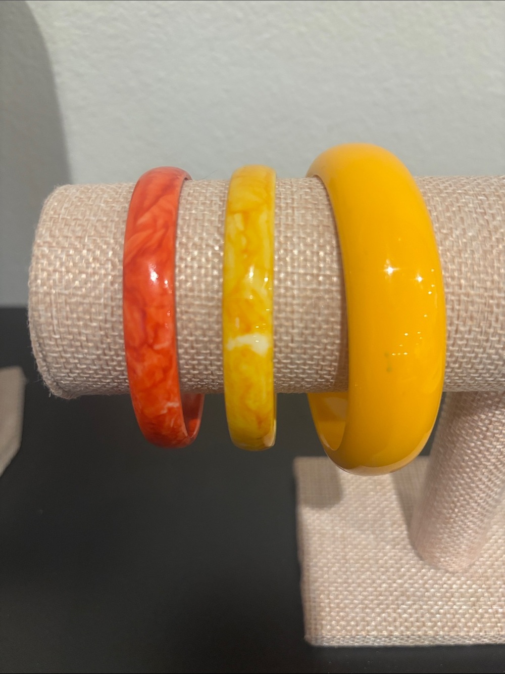 Retro Chunky Costume Jewelry Bangle Stack – 3